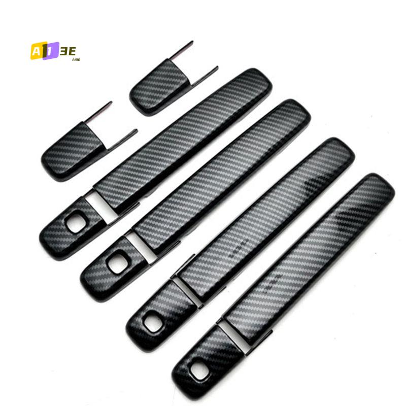 A03E-1Set 4 Door Handle Carbon Cover Trim For Mitsubishi Delica Mini  2024 Outside Exterior Door Handle Protection Caps Part Carbon Fiber Pattern
