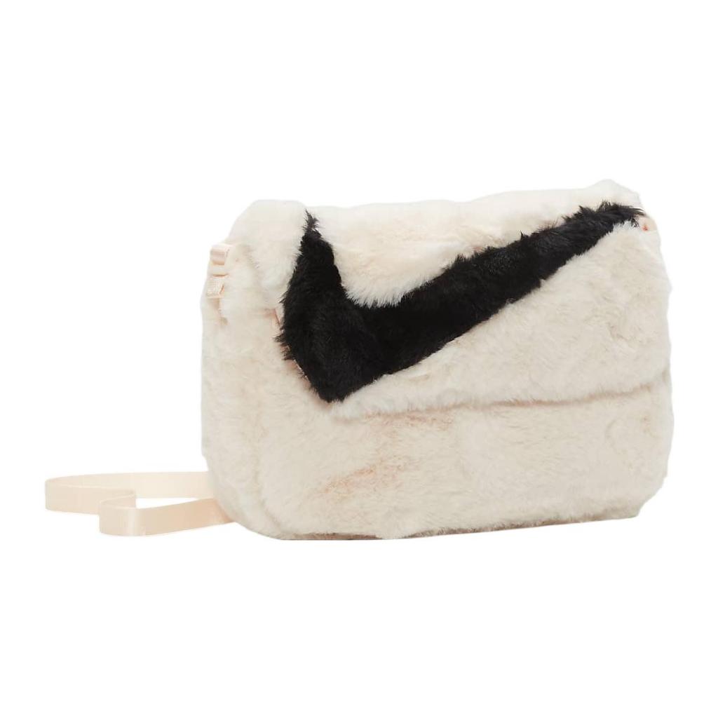 New Nike Sportswear Futura 365 Faux Fur Crossbody Bag 1L Guava Ice/Guava Ice/Black FB3048-838