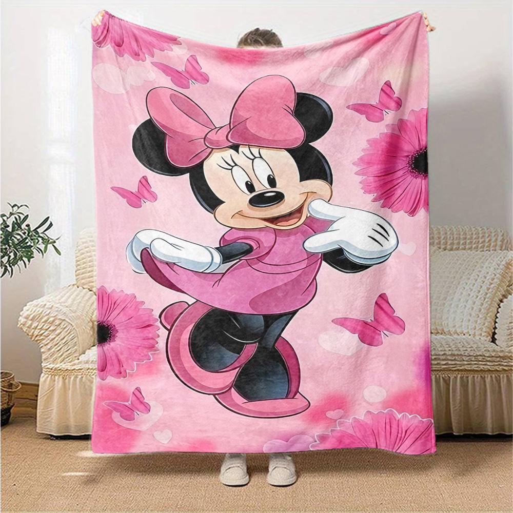 1 Stück Minnie Maus Rosa Decke Leichte Flanelldecke für Sofa Bett Reise Camping Wohnzimmer Büro Couch Stuhl