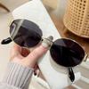 Luxury Metal Brand Sunglasses for Men and Women Unisex Designer Fashion Sun Glasses Oval Unisex Stylish Eyewear Shades
