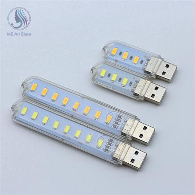 5KS Mini LED čtecí světlo USB zástrčka styl 3/8 LED noční světlo teplé/bílé světlo 5V přenosná lampička pro PC notebook mobilní napájení