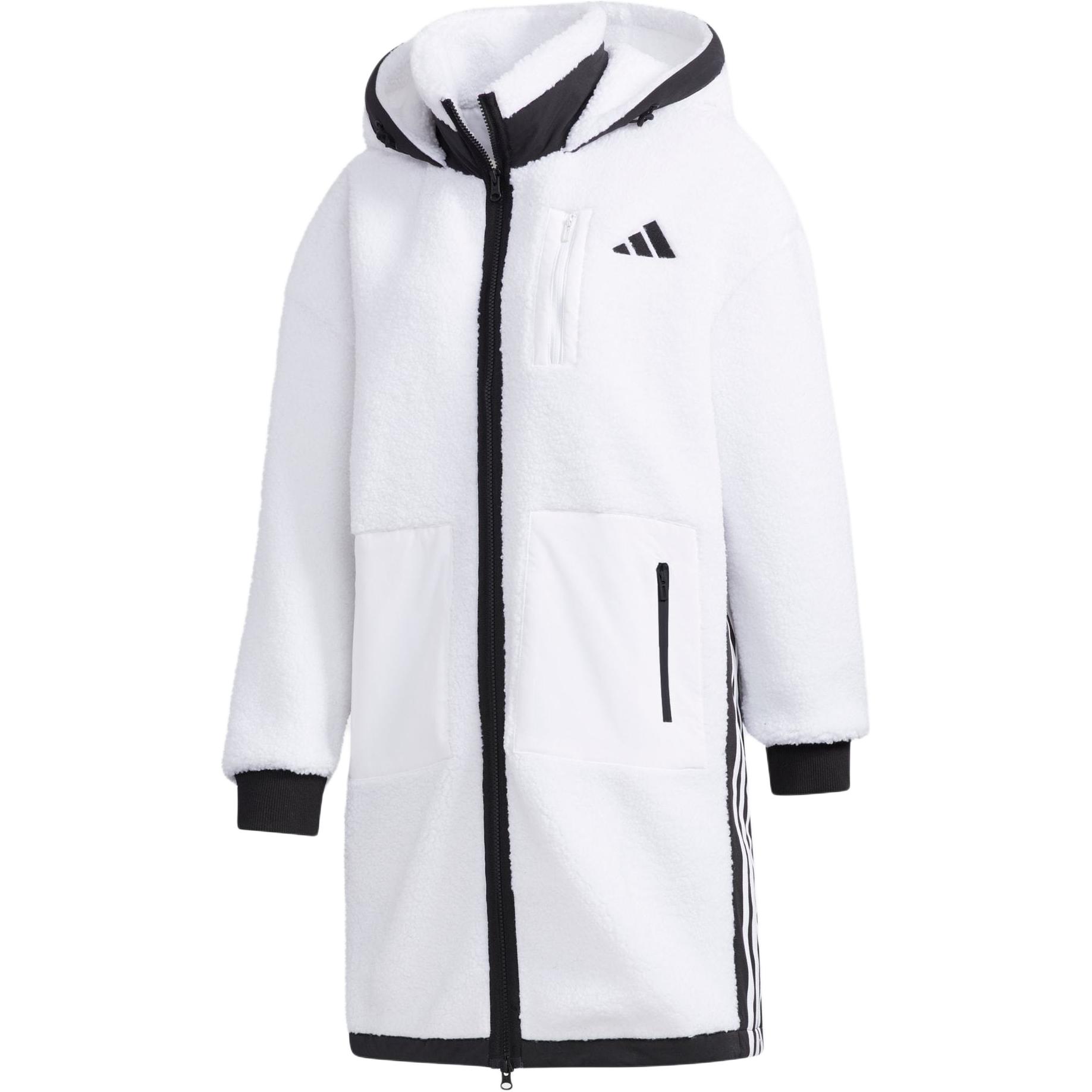 

Куртка Adidas Urban Boa Long, флисовая теплая куртка средней длины с капюшоном, женская куртка, белая GM1427 M
