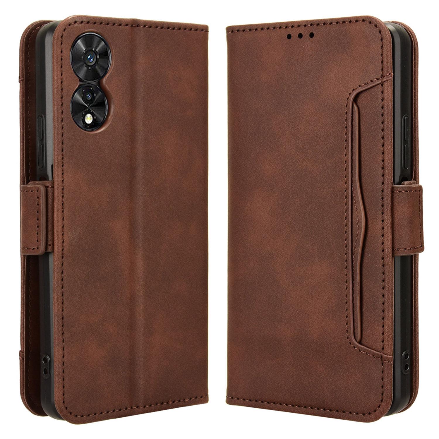 

Для TCL 505 T509K/T5094 Чехол для телефона Несколько слотов для карт Кошелек Кожаный чехол Brown