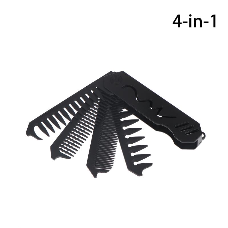 Barber Hair Clipper Folding Combs Multifuncional Plastic Wide Tooth Oil Head Comb Beard Combing Three/Four In One Styling Tools