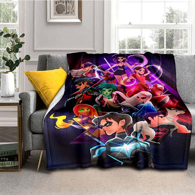 Teen Titans Go Character Blanket, Youth Throw for Home Decoration, Exclusive Gift for Modern Cartoon Fans.chl