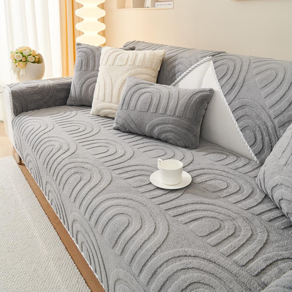 Shu Cotton Velvet Sofa Cushion Winter Thickened Non-Slip Plush Cushion Sofa Cover Autumn and Winter Cover Cloth Seat Cushion