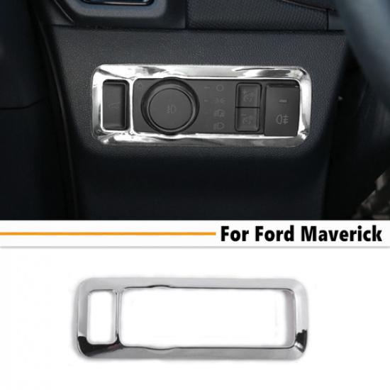 Fit For -2025 Ford Maverick ABS Chrome Headlight Switch Button Cover Trim 1P