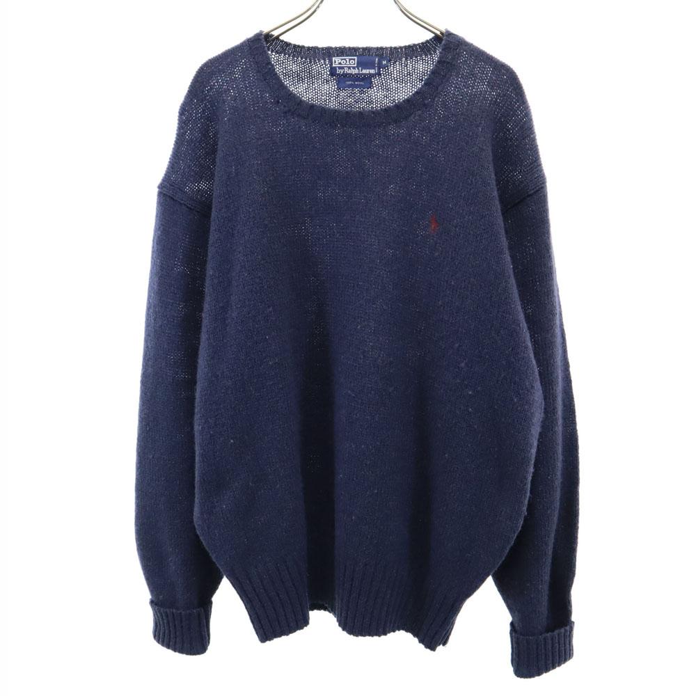Polo by Ralph Lauren wool Long sleeve sweater M Navy knit Men's Used