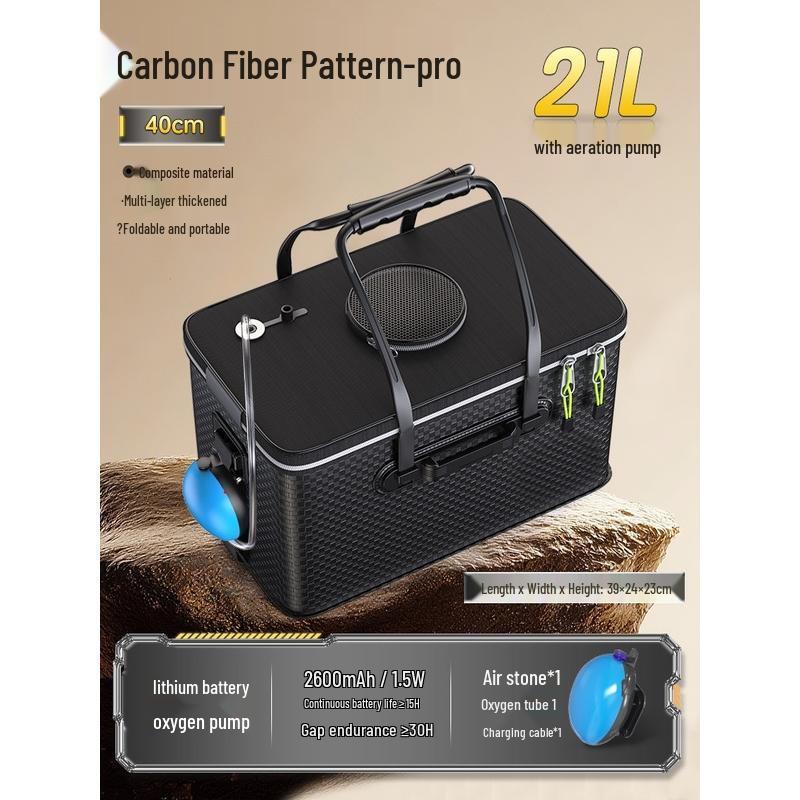 HANDUNYOU Multi-functional Folding Fishing Box with Oxygen Pump