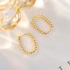 Korean-Style Copper Round Bead Earrings: Simple, Elegant Hoop Studs for Women
