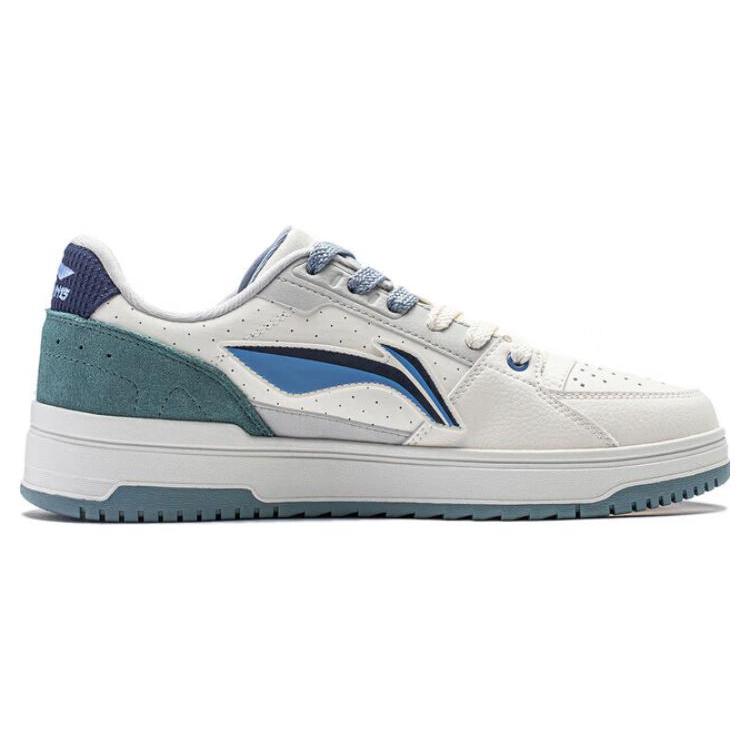 New LiNing Tianji 2.0 Slip Resistant Low Top Skateboard Shoes Men's White Gray Green AGCT345-4
