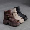 Johnature Thick Sole Height Increasing Retro Hollow-out Peep Toe Roman Sandals Versatile Women's Platform Shoes