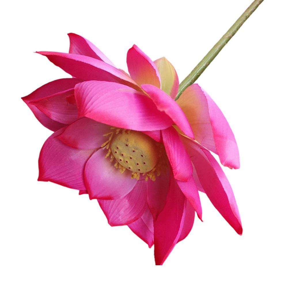 Long Stem Simulation Lotus Flower Green Plant Faux Flower  Floral Arrangement
