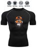 Men's Slim Fit Compression Shirt Quick Dry Breathable Gym Running Funny Animal Print Activewear