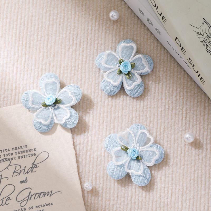 

5Pcs 6cm Simulated Silk Flower Artificial Flower Head Home Room Decoration DIY Wedding Decor Child Ornament Girl Hair accessori 5Pcs синий