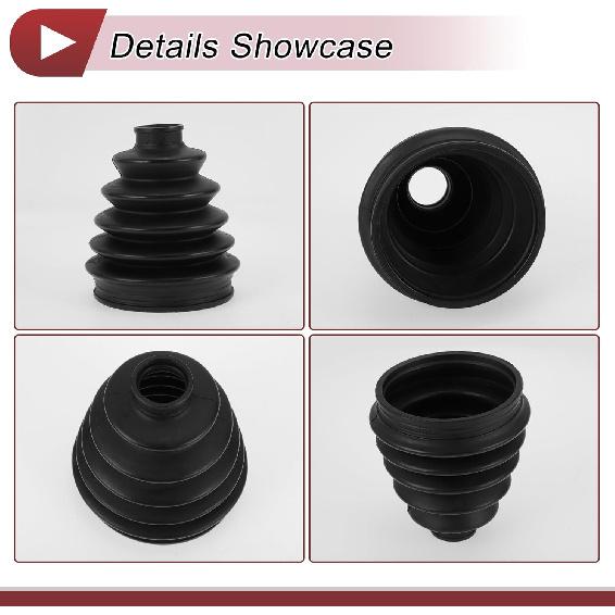 1 Satz Manschettenkit für Antriebswellen-Gelenke für Toyota Camry 2007-2009 für Toyota Highlander 01-07 Äußeres Gleichlaufgelenk-Manschette mit Schellen Nr. 443828052 Schwarzes Gummi