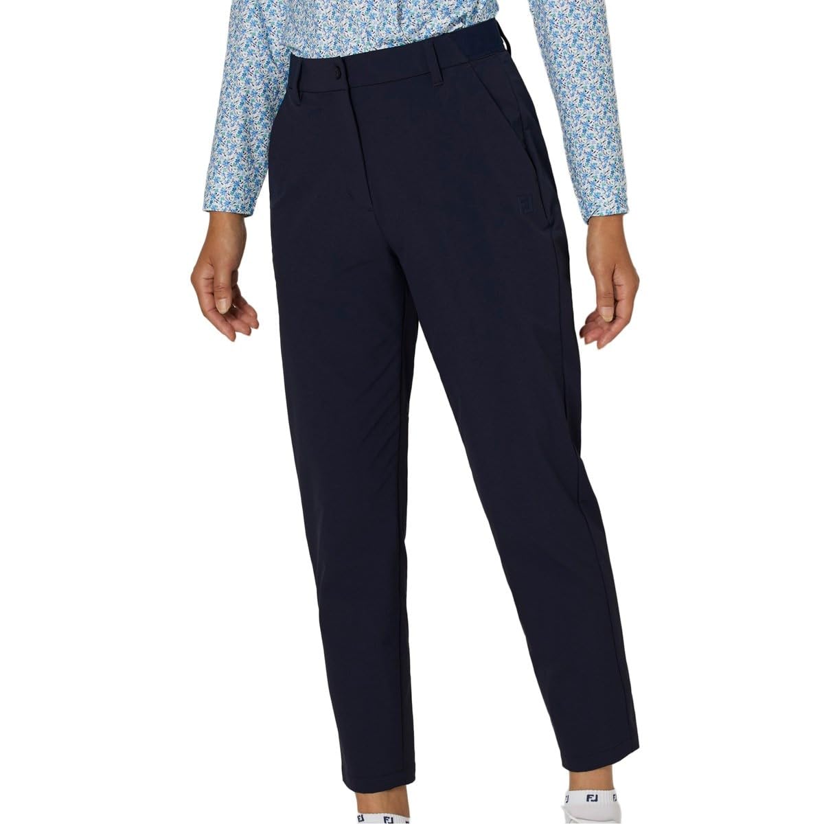 

FootJoy Women s Water-Repellent Nylon 4-Way Stretch Ankle Pants, Navy, Size L (FJW-F24-P01, 32328-L)