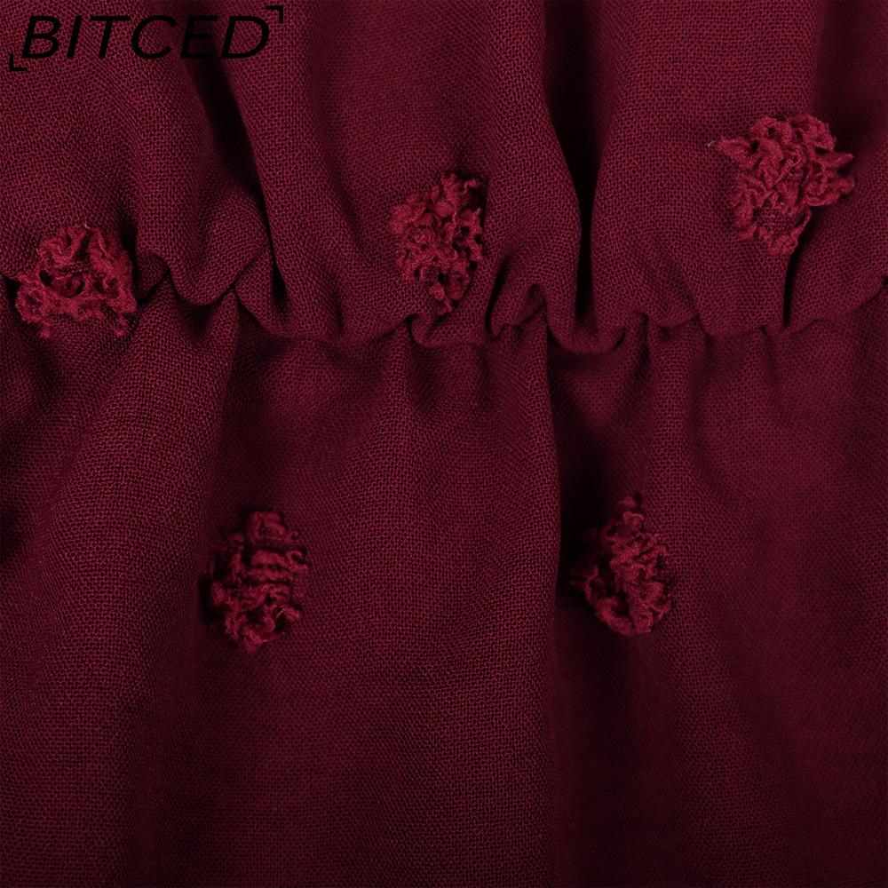 BITCED Herbst/Winter Einfarbiges Casual-Kleid mit weitem Saum Damen Langkleid