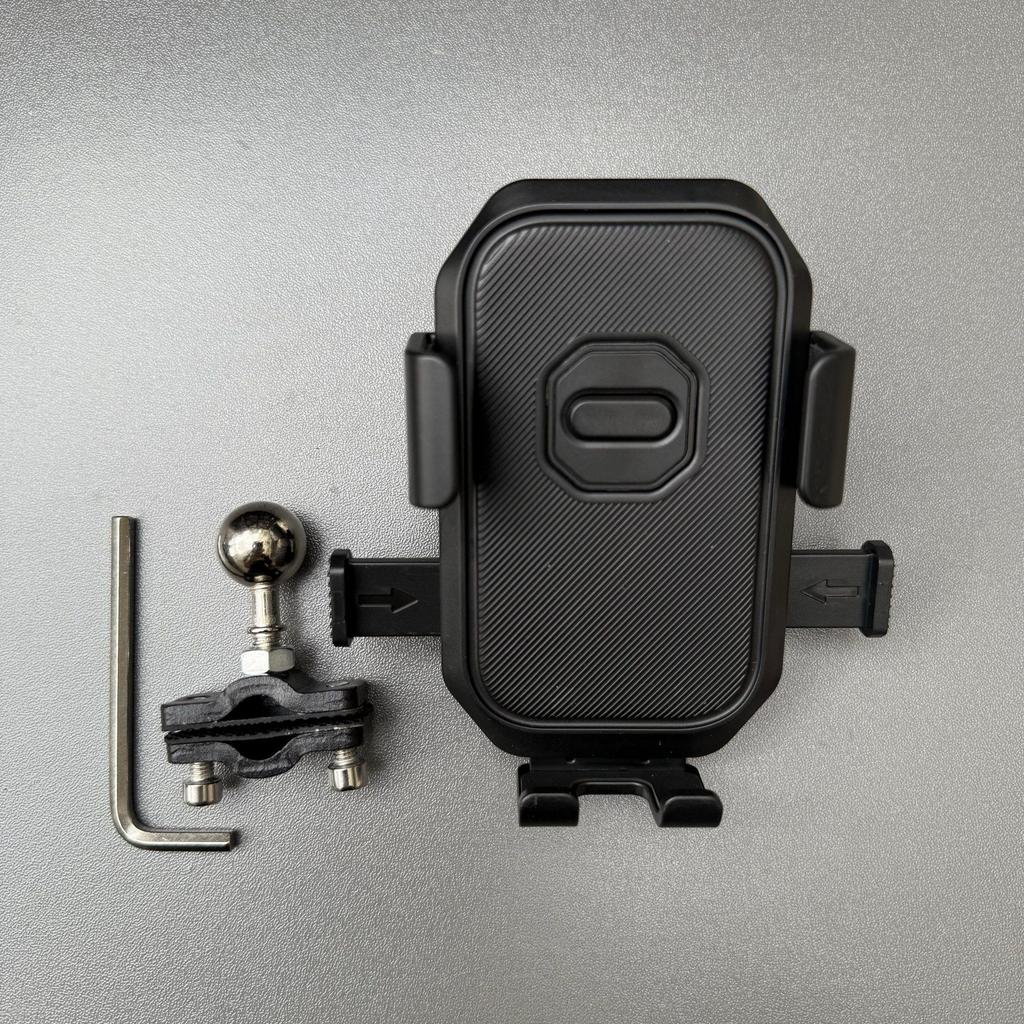 Universal Motorcycle Scooter Rearview Phone Holder Bracket - Shockproof, Reflective Mirror, Electric Vehicle Clip