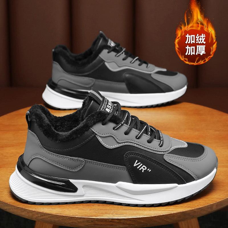 

2024 winter men s shoes velvet shoes men s trend versatile thickened warm cotton shoes sports shoes casual dad trendy shoes 39