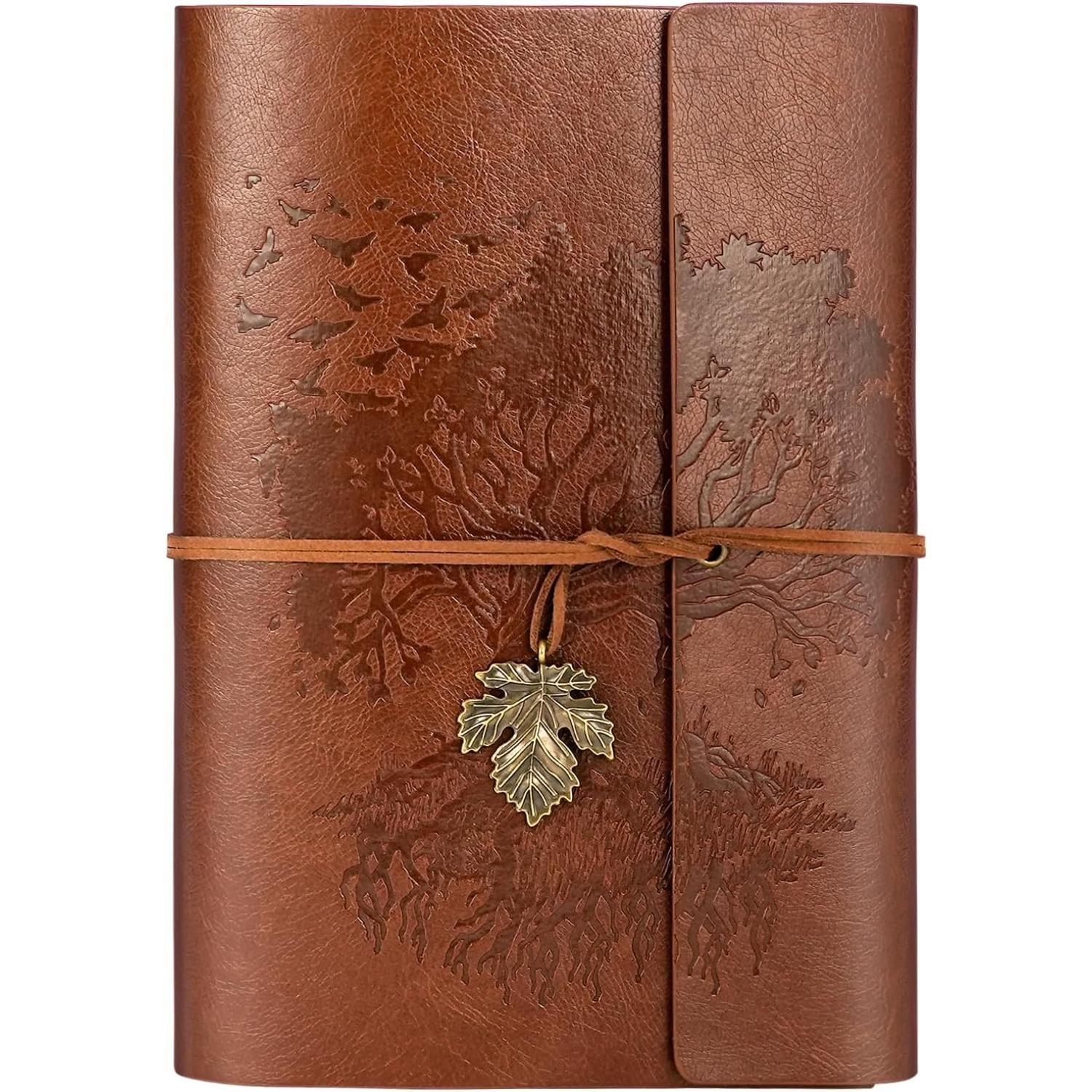 PU Leather Journal Notebook, Refillable Notebook with Blank Pages, Travelers Notebooks, Spiral Bound Journal, Gift for Women, Men, Girls and Boys 1PCS