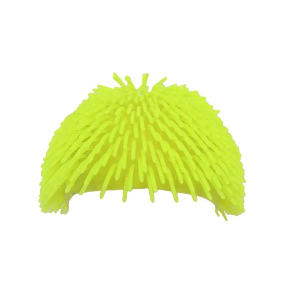 

Portable Spiky Ball Prank Hat Soft Colorful Headgear Creative Funny Headwear Gag Gift жовтий