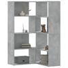 VidaXL Corner Bookshelf with 4 Tiers Concrete Grey Engineered Wood, Corner Bookcase, Corner Display Cabinet, Cabinet 3307813