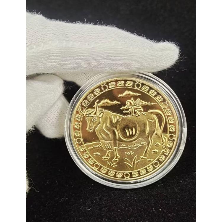 Twelve Constellation Commemorative Medals Tooth Fairy Gold Coins 12 Zodiac Crafts European and American Coins Lucky Guardian Constellation Coins