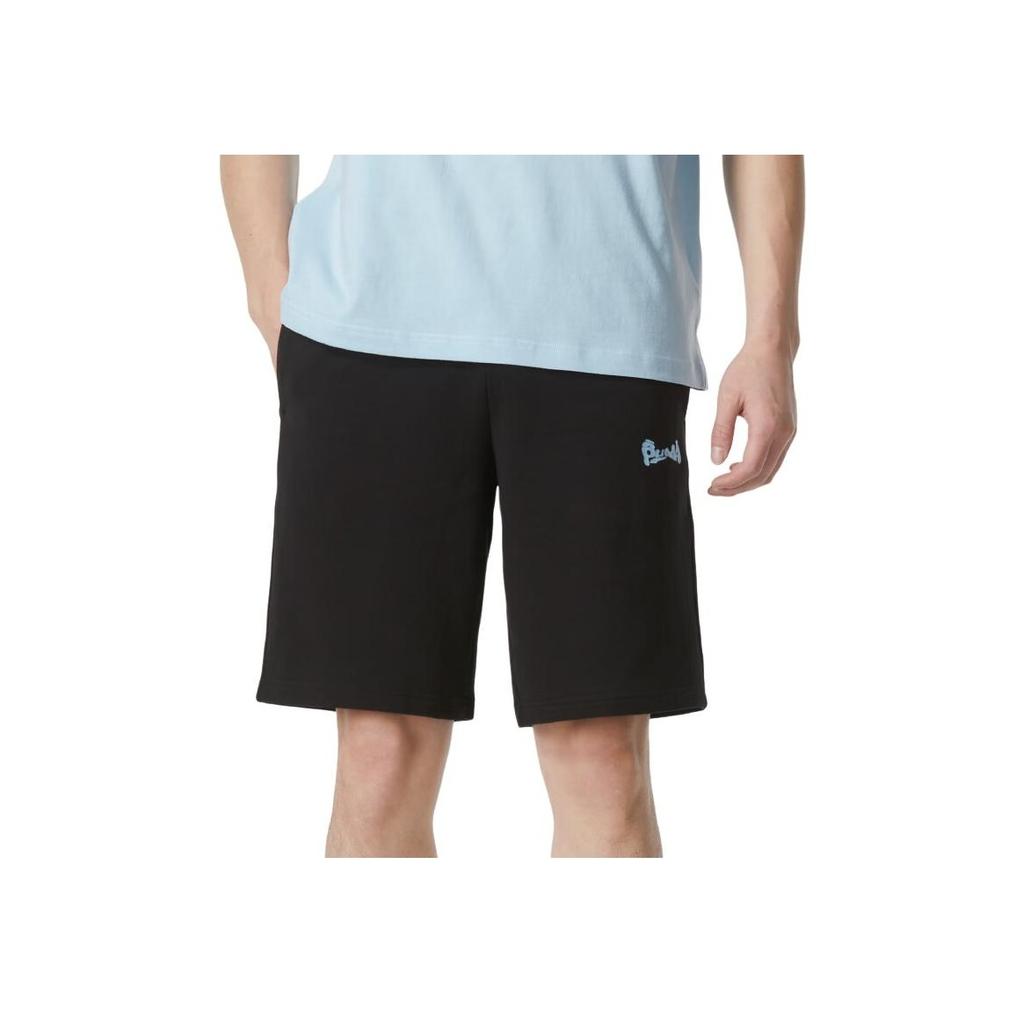 Puma Letter Series Drawstring Breathable Comfortable Mid-Waist Casual Shorts Men Bottoms Black 628039-01
