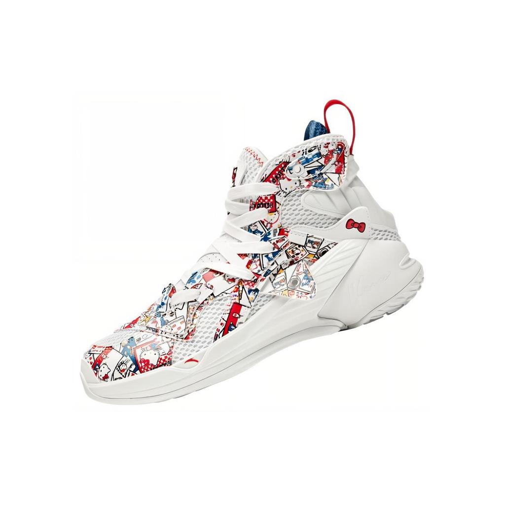 Anta KT4 Girl 'Hello Kitty' Thompson High top Basketball Shoes Women's White Red Blue A32011110-1