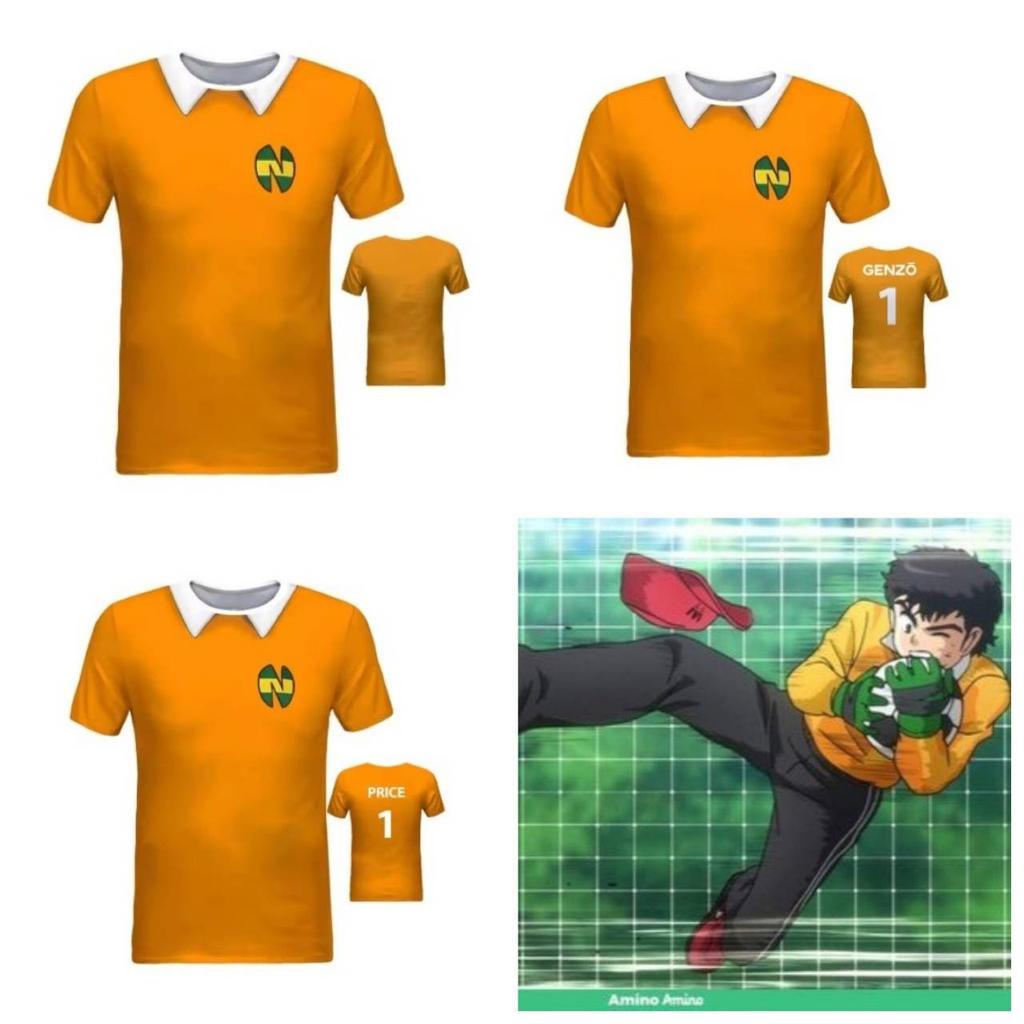 Captain Tsubasa Wakabayashi Price GK Goalkeeper Football Soccer T-Shirt Polo Jersey Japan Cartoon Animation Print Quick Dry Vintage Short Sleeve