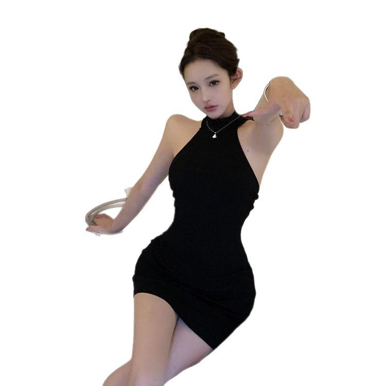 Summer New Sexy Slim-fitting Black Lace Off-the-shoulder Dress for Women's Pure Desire and Thin Hip-wrapped Short Skirt Tide