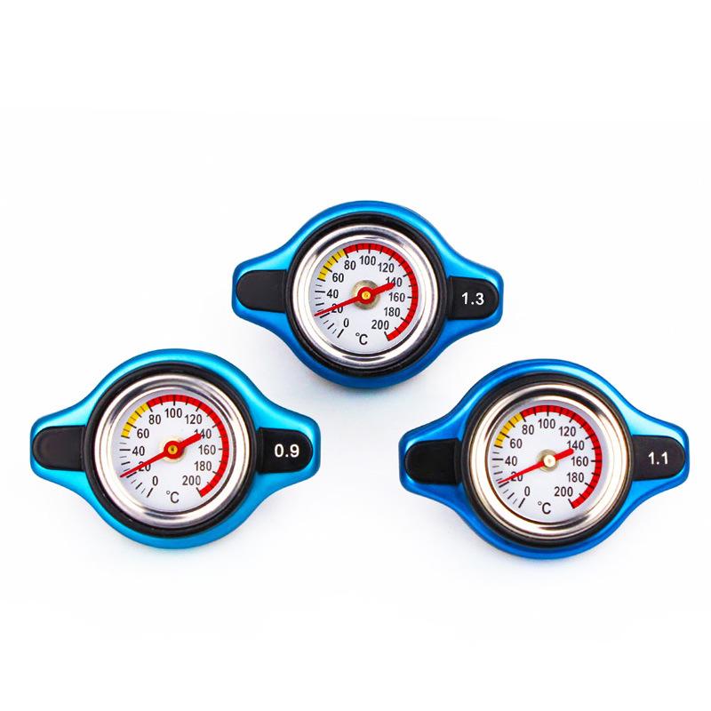 Thermost Radiator Cap Tank Cover Water Temperature Gauge 0.9Bar 1.1Bar 1.3 Bar Cover Racing Car Big or Small Head