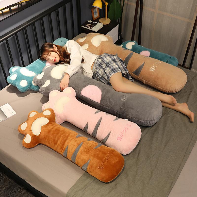 Cute Cat Claw Bedside Throw Pillow Plush Toy Cat Claw Doll Backrest Pad Girl Sleeping On Her Side Pregnant Woman Sleeping with Legs