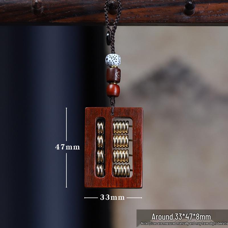 Rosewood High-Grade Ruyi Abacus Keychain Retro Ornament Pendant