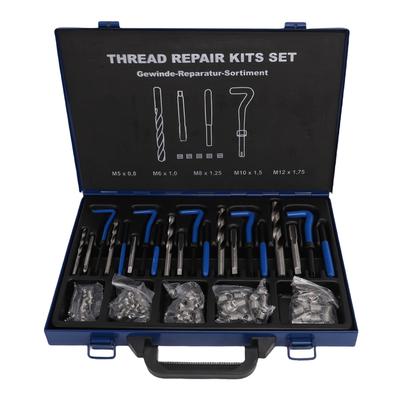 131PCS Metric Helicoil Thread Repair Kit M5 M6 M8 M10 M12 Sizes Comprehensive Drill Bits Thread Inserts Taps Tools for