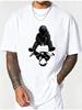 2026 Summer Unisexs Astronaut Print Casual Trendy Loose 100 Cotton Shortsleeve Tshirt Top