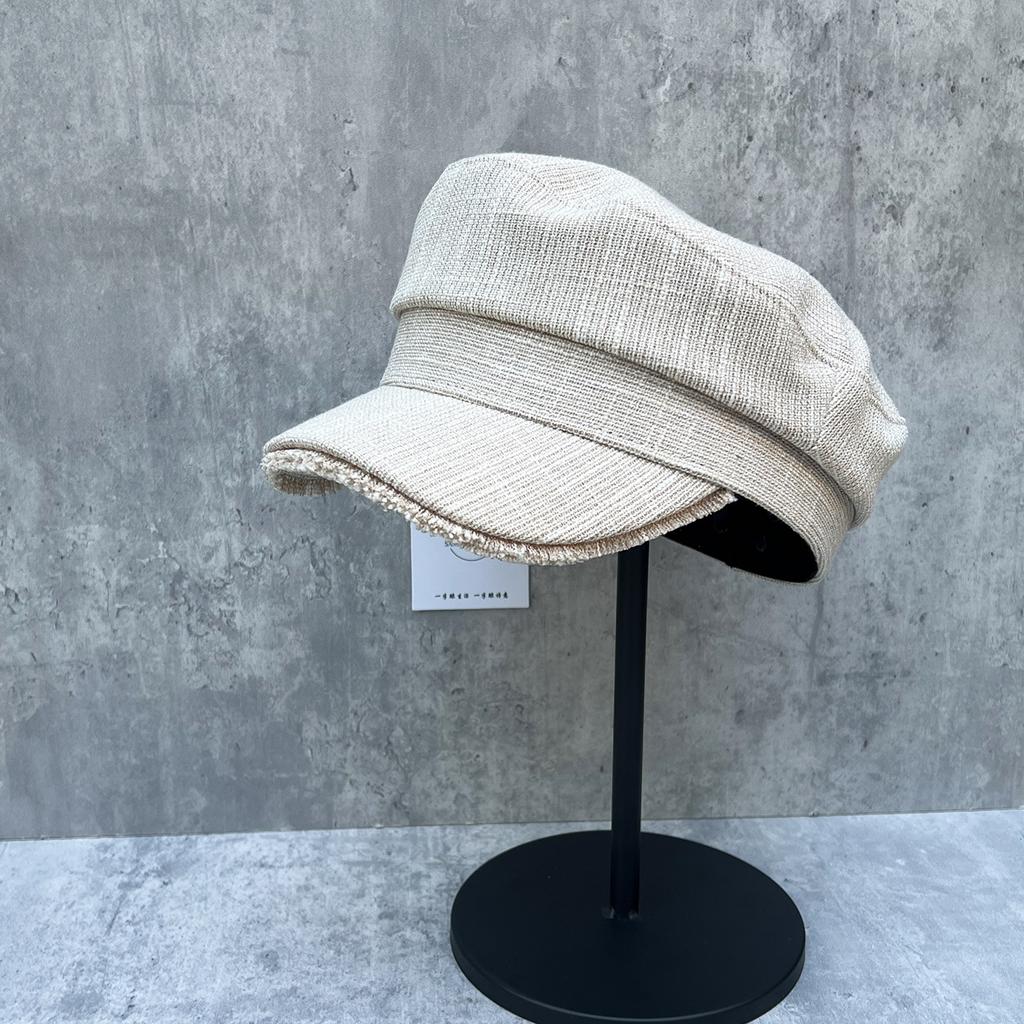 Xiaoxiang Stil Internet-Berühmtheit Gesicht Kleiner Flacher Oberteil Malerhut Damen Herbst Trend Newsboy-Hut Berühmte Tochter Achteckiger Goldhut