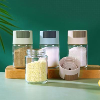 Skleněná slánka s těsněním odolným proti vlhkosti Snadné doplňování Průhledná nádoba na koření v potravinářské kvalitě