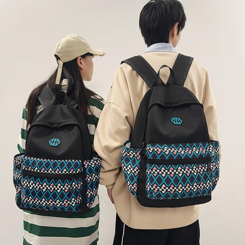 Men Waterproof Backpack Women Printed Travel Backpack Large Capacity Student School Bag