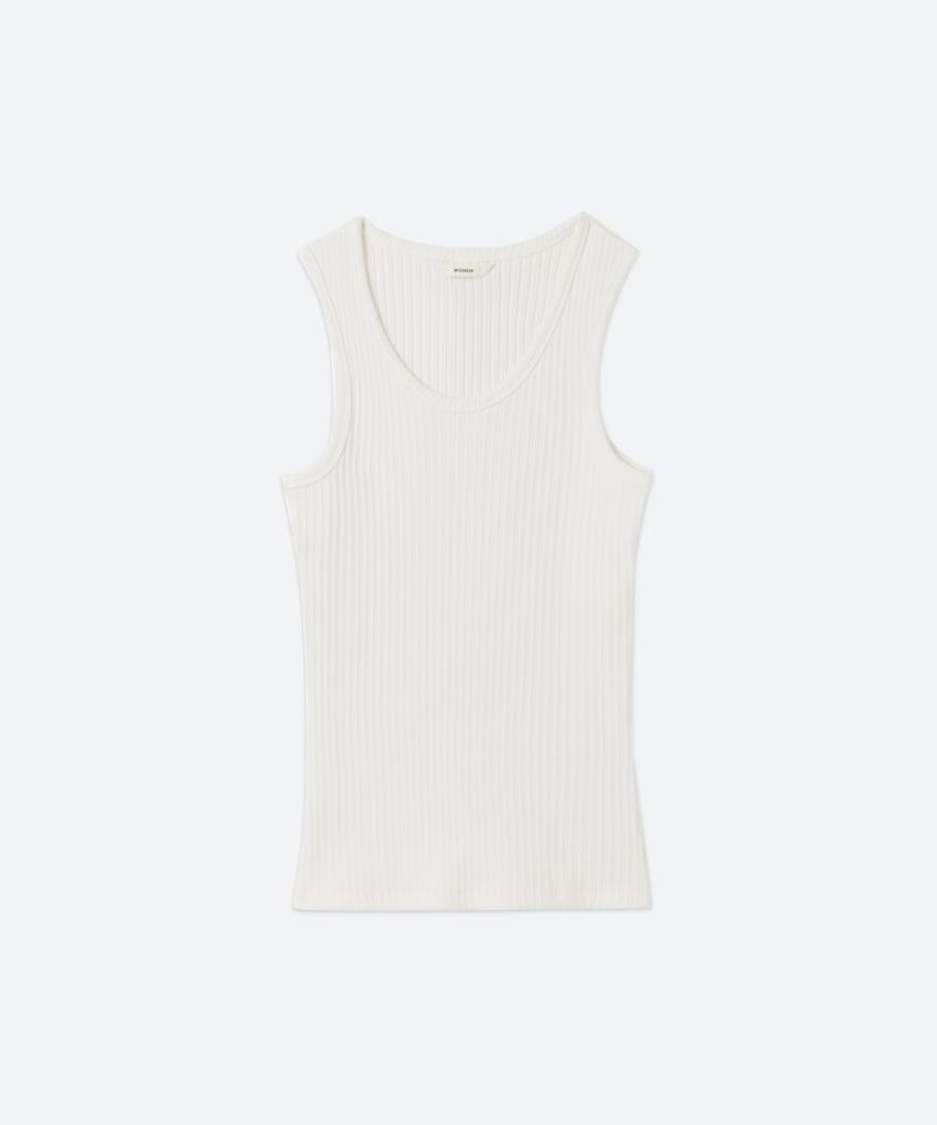 MOONSUN Unisex, Basic Ribbed Sleeveless / White