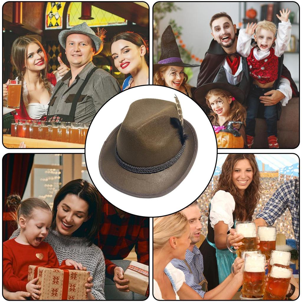 German Oktoberfest Hat Non-Woven Jazz Hat Dress Up Headgear For Adults Stage Performance Role Play Halloween Masquerade Ball