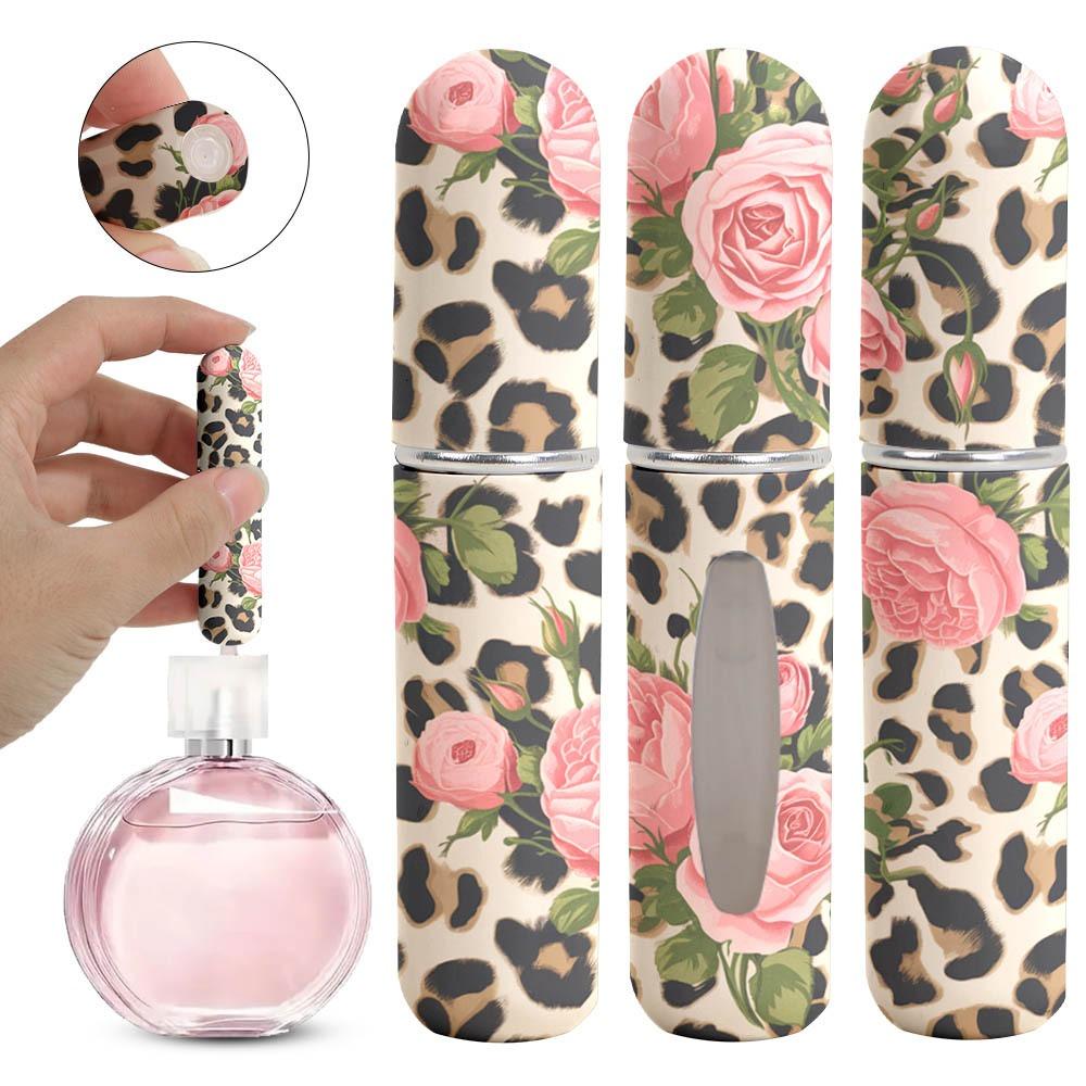 Portable 5ml Mini Perfume Bottle Refillable Essential Oil Alcohol Spray Rotating Bottle Empty Cosmetic Containers