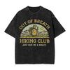 Sloth Hiking Team T Shirts Hip Hop Washed Short Sleeve Oversize Tshirts Vintage For Men Women Tops Streetwear Printed Tees
