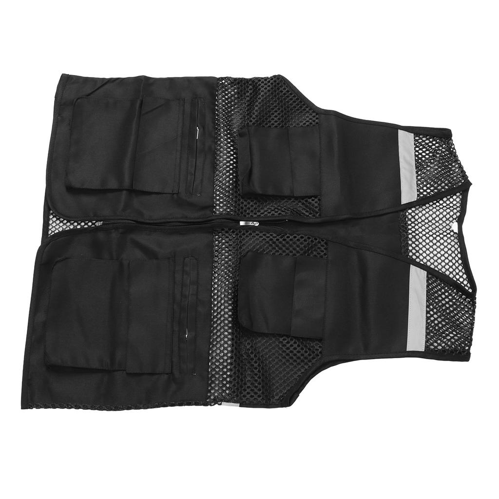 Reflective Working Vest Multiple Pockets Mesh Design High Visibility Breathable Safety Vest with Reflective Strips