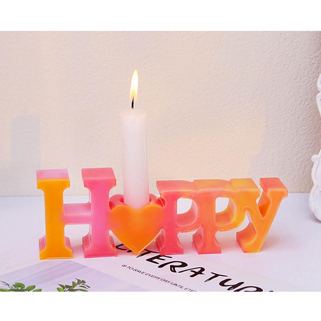 Ljusstake Resinform Kärleksbrev Ljusstake Silikonform Unik Nyår Ljusställ Epoxi Gjutform DIY