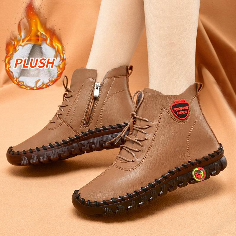 Popular hand-stitched women's shoes high-top cotton shoes casual shoes winter velvet warm soft-soled non-slip mother shoes