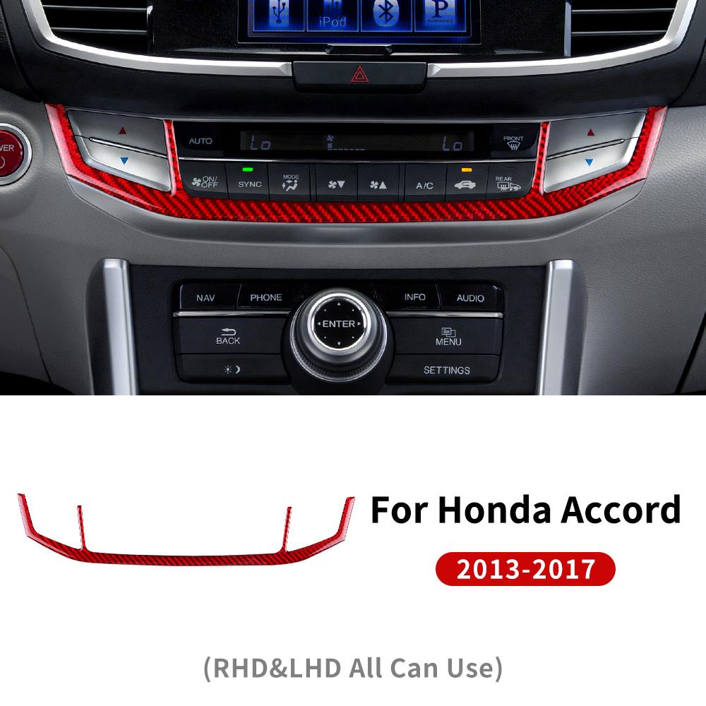 

For Honda Accord 2013 2014 2015 2016 2017 Real Soft Carbon Fiber Sticker LHD RHD Car Air Conditioner Switch Interior Accessories