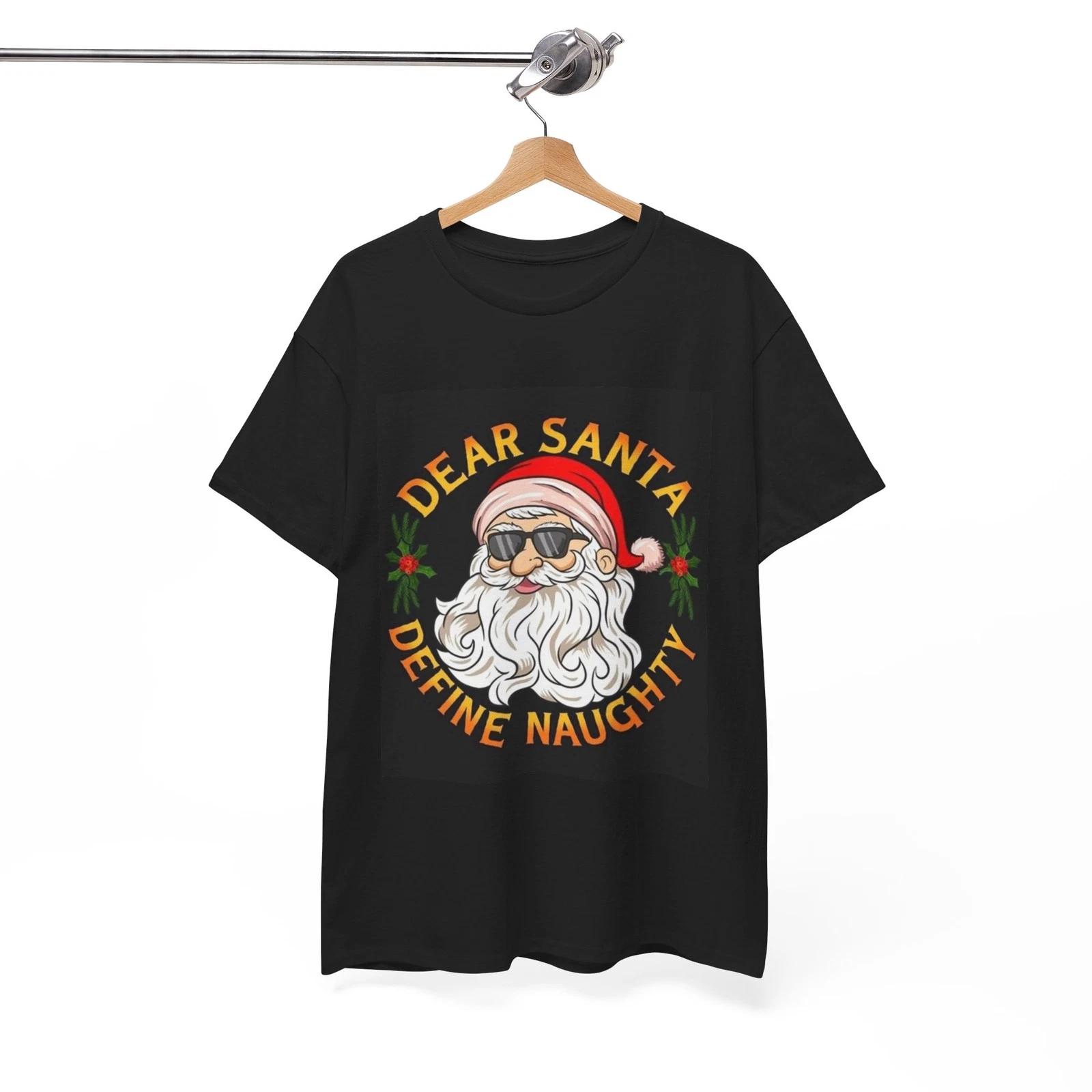 Christmas Tshirt Funny Dear Santa Graphic Short Sleeve Party Gift Xmas Unisex L