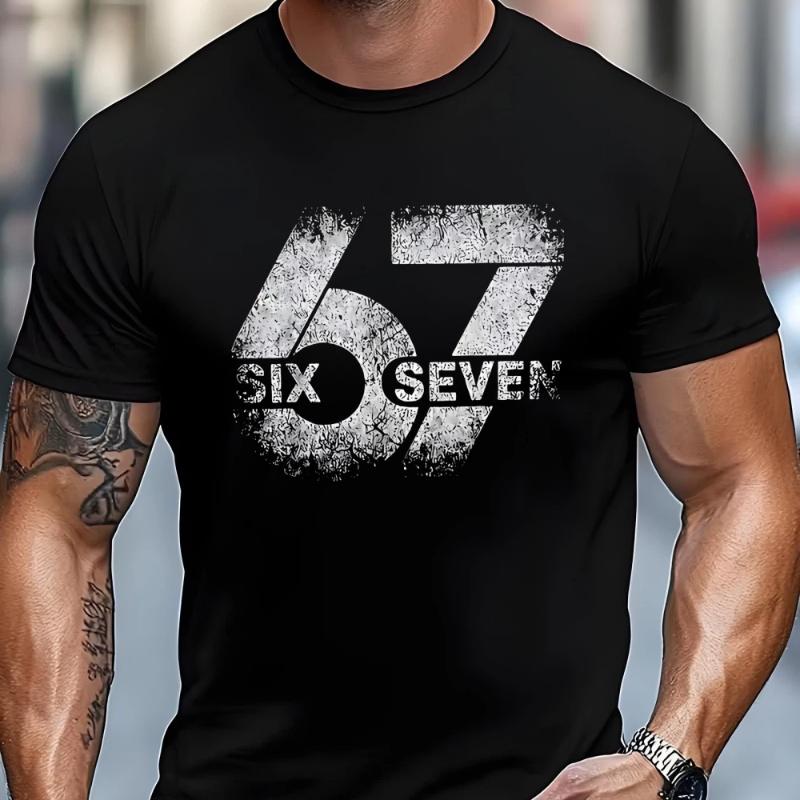 Men's Summer Short Sleeve T-Shirt Vintage Compass Pattern Design Fashionable Elegant Top Breathable Round Neck Men's Clothing